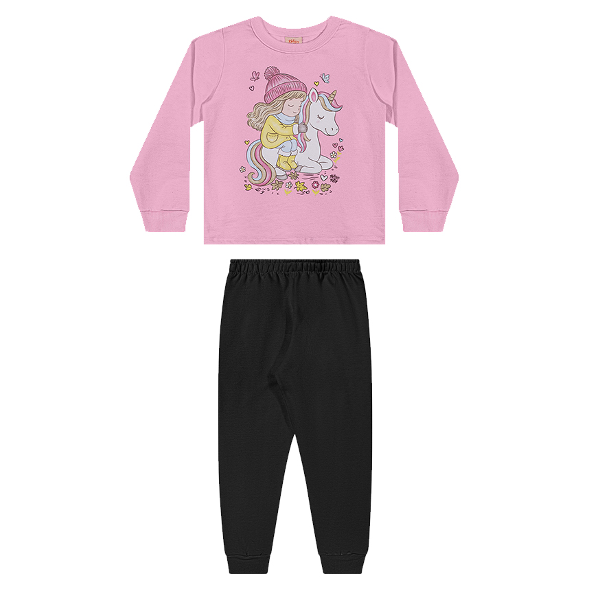 Conjunto Infantil Kely Kety Blusão Estampa Unicórnio E Calça