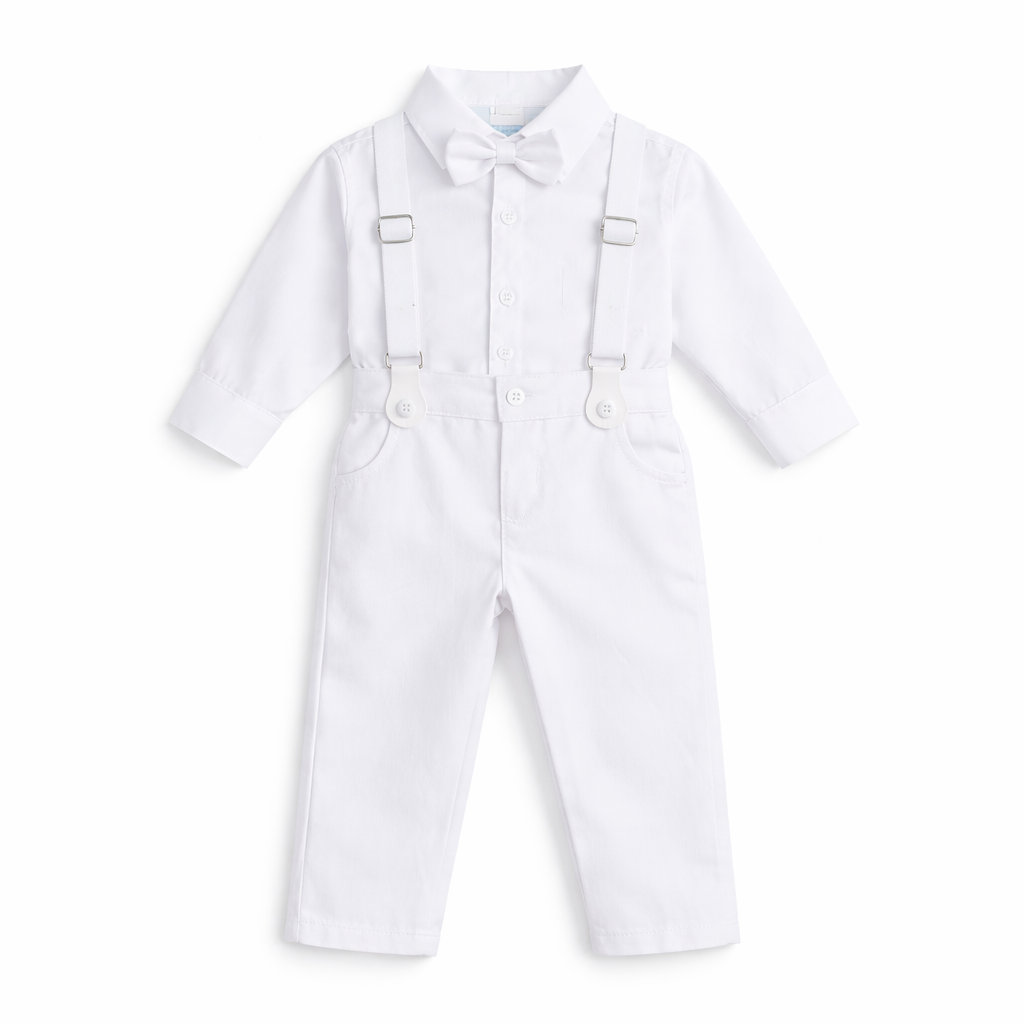 Conjunto Bebê Din Don Camisa ,Suspensório E Calça 3 Peças