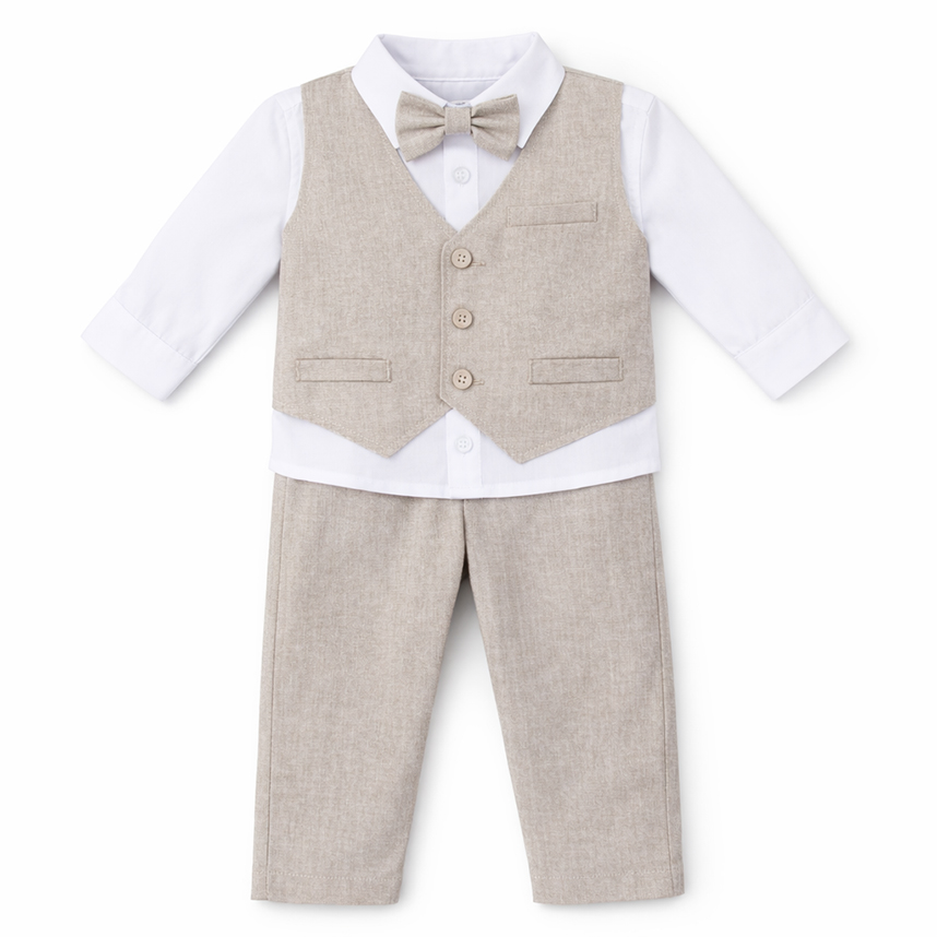 Conjunto Bebê Din Don Camisa ,Colete E Calça 3 Peças