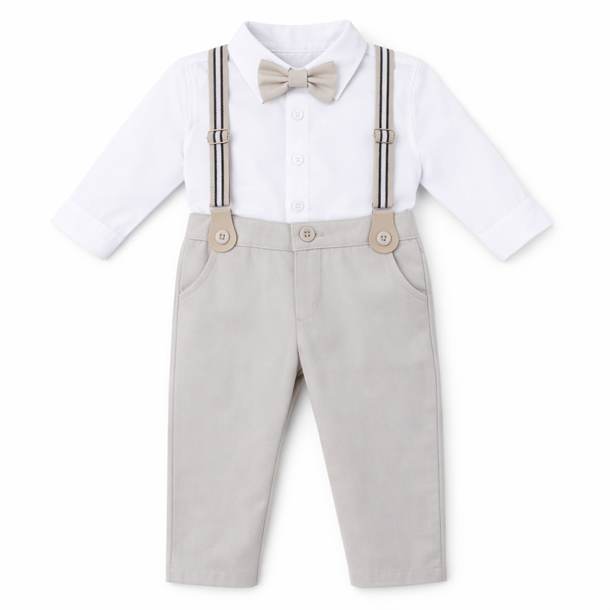 Conjunto Infantil Gijo Kids Camisa ,Suspensório E Calça