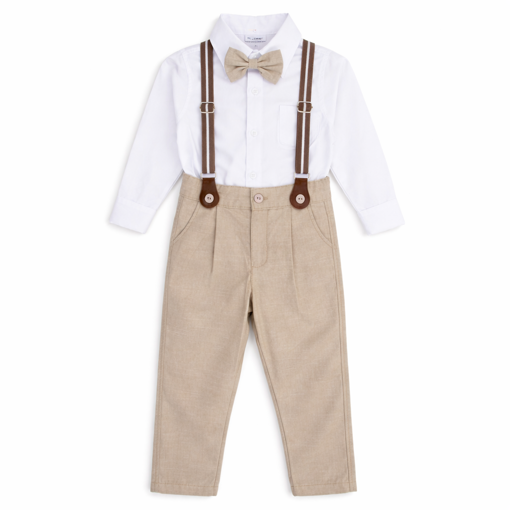 Conjunto Infantil Gijo Kids Camisa ,Suspensório E Calça