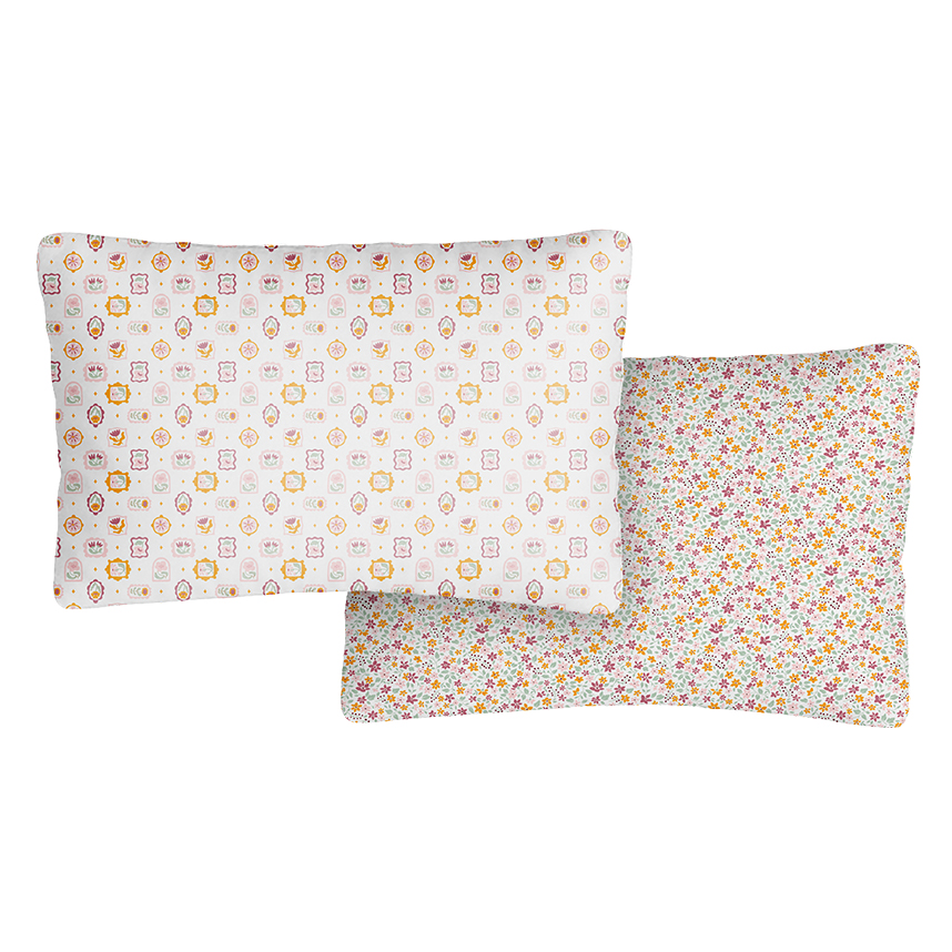 Fronha Bublim Malha Estampa Floral 2 Peças