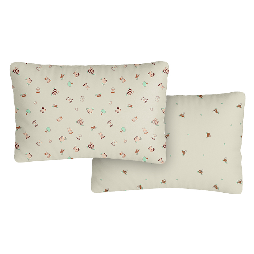 Fronha Bublim Malha Estampada Fazendinha 2 Peças