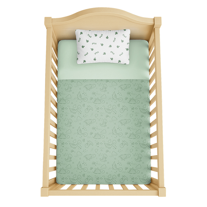 Jogo de Lençol Berço Americano Bublim Dinossauro 3 Peças