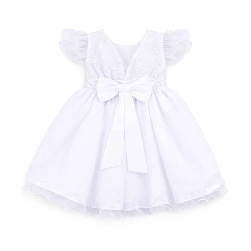 Vestido Infantil Planeta Rosa Detalhe Bordado