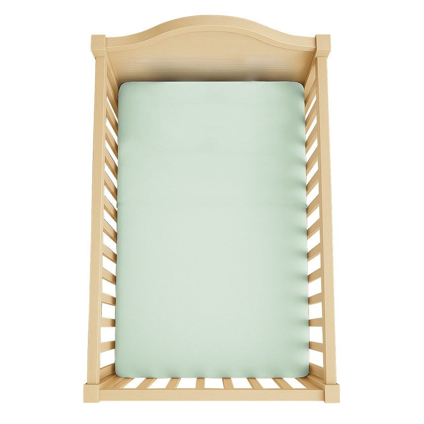 Lençol Para Berço Americano Bublim Liso Verde 1 Peça