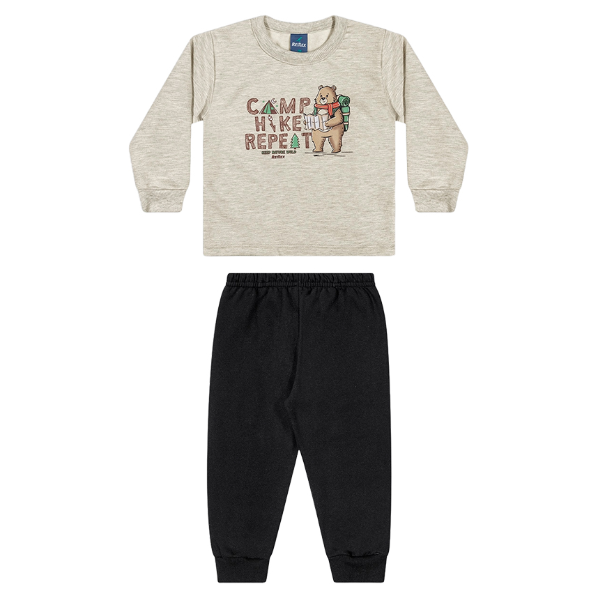 Conjunto Infantil Rei Rex Blusão Estampa Urso E Calça