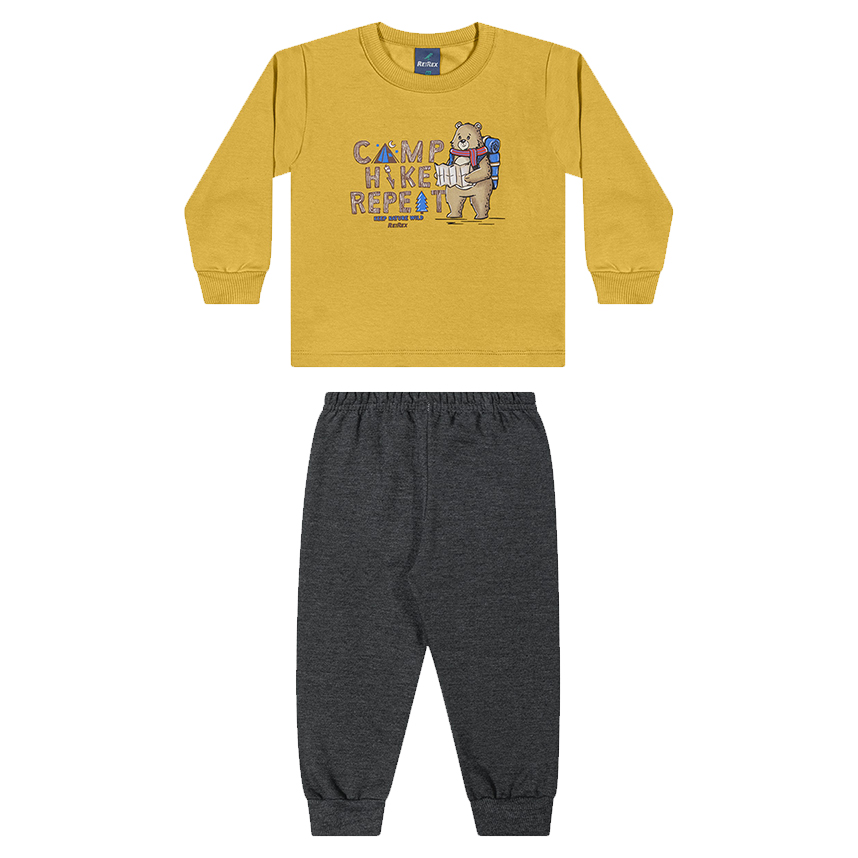 Conjunto Infantil Rei Rex Blusão Estampa Urso E Calça