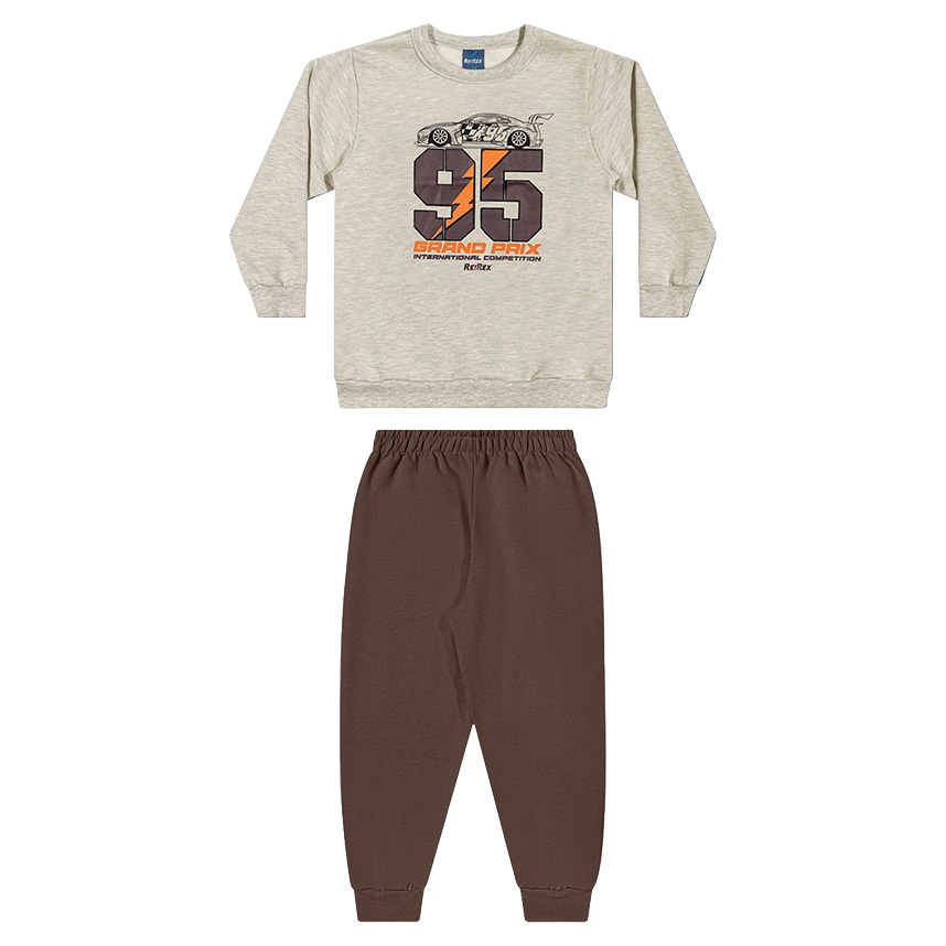 Conjunto Infantil Rei Rex Blusão Estampa 95 E Calça Moletom