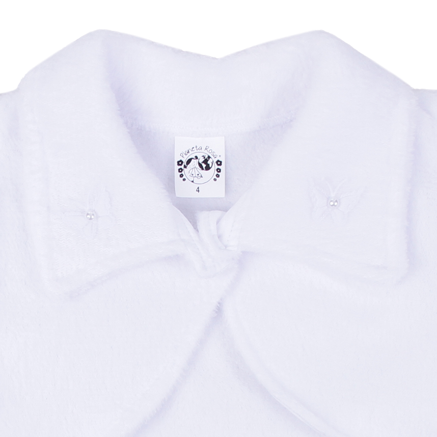 Bolero Bebê Planeta Rosa Manga Longa Pelo e Gola