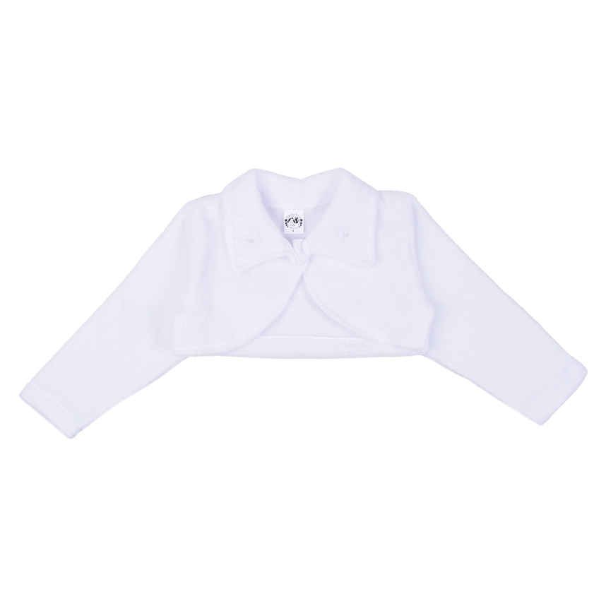 Bolero Infantil Planeta Rosa Manga Longa Pelo e Gola