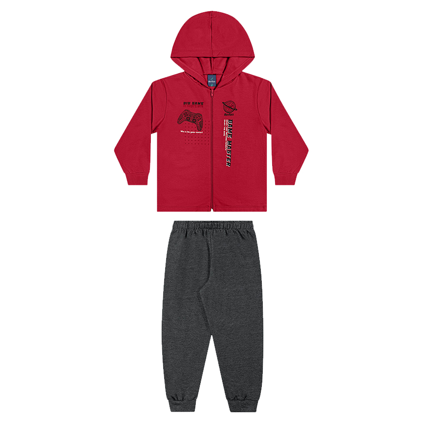 Conjunto Infantil Rei Rex Jaqueta Estampada E Calça Moletom