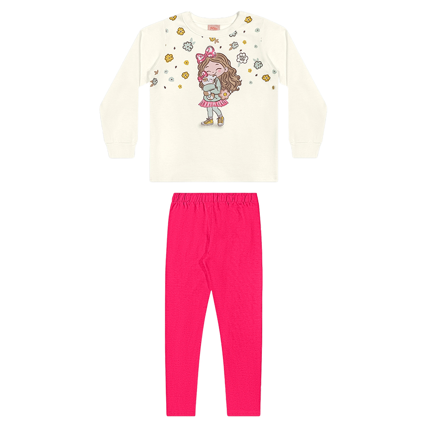 Conjunto Infantil Kely Kety Blusão Estampa Menina E Calça