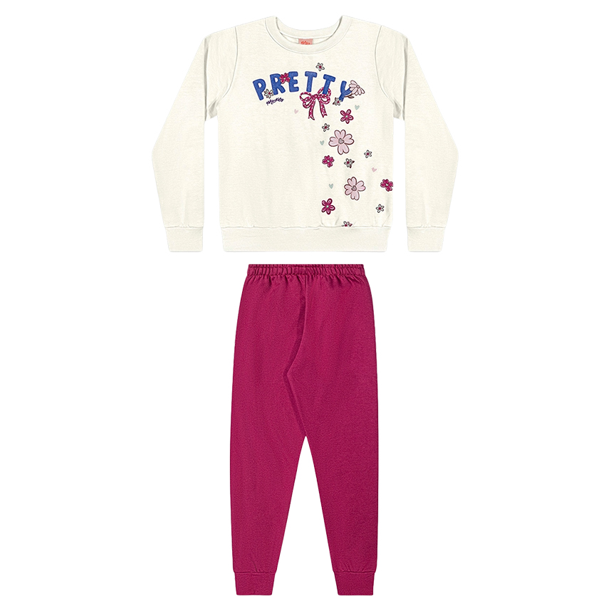 Conjunto Infantil Kely Kety Blusão Estampa Flor E Calça