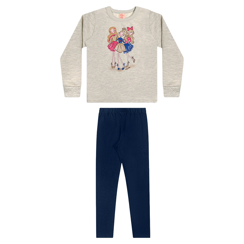 Conjunto Infantil Kely Kety Blusão Estampado E Calça
