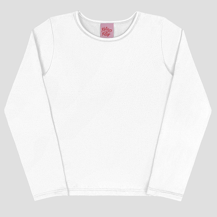 Blusa Infantil Kely Kety Manga Longa Malha Térmica Lisa