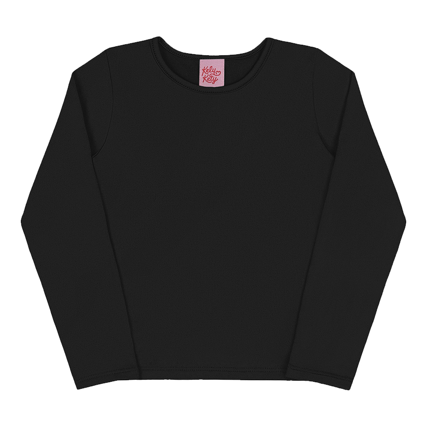 Blusa Infantil Kely Kety Manga Longa Malha Térmica Lisa