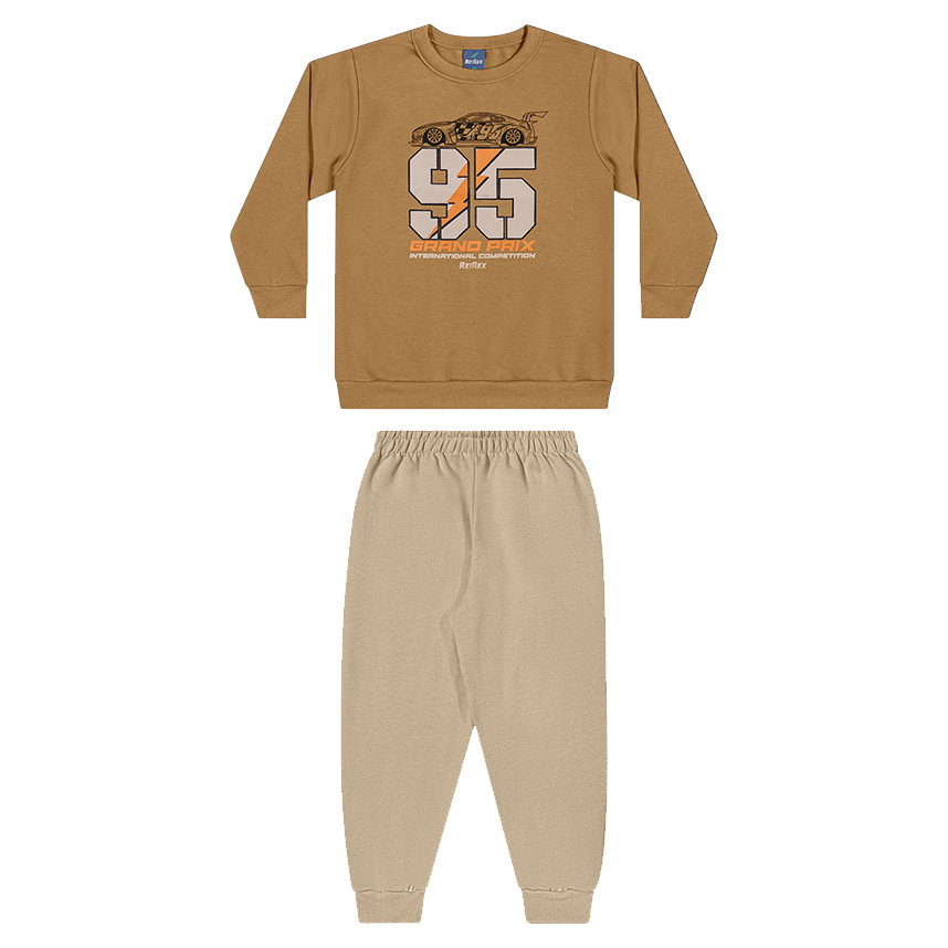 Conjunto Infantil Rei Rex Blusão Estampa 95 E Calça Moletom