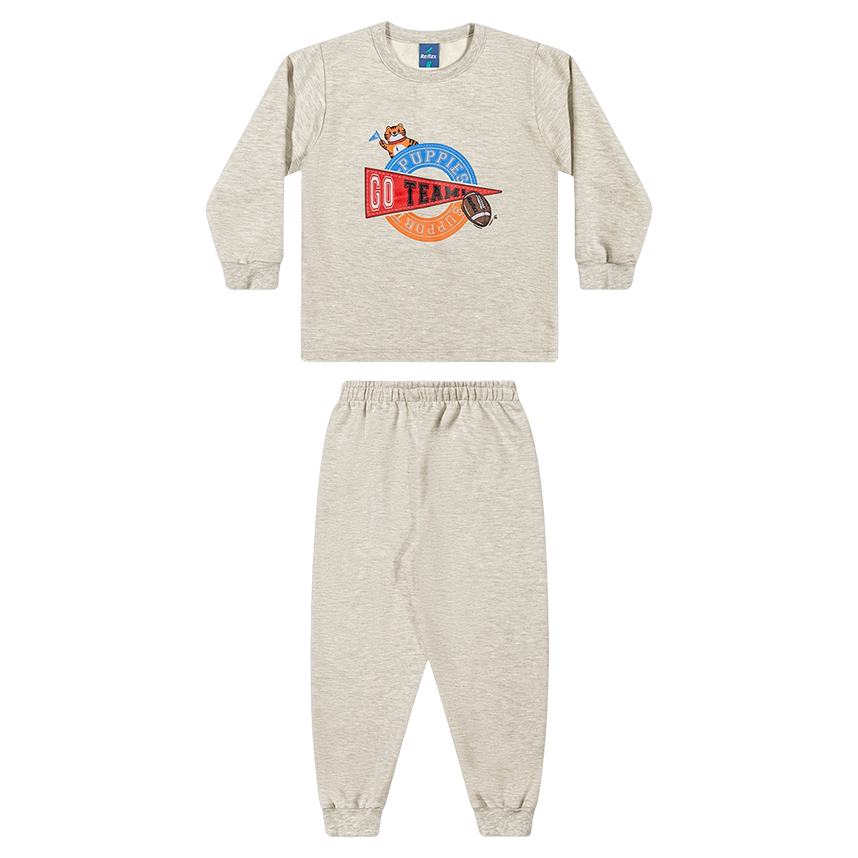 Conjunto Infantil Rei Rex Blusão Estampado E Calça Moletom