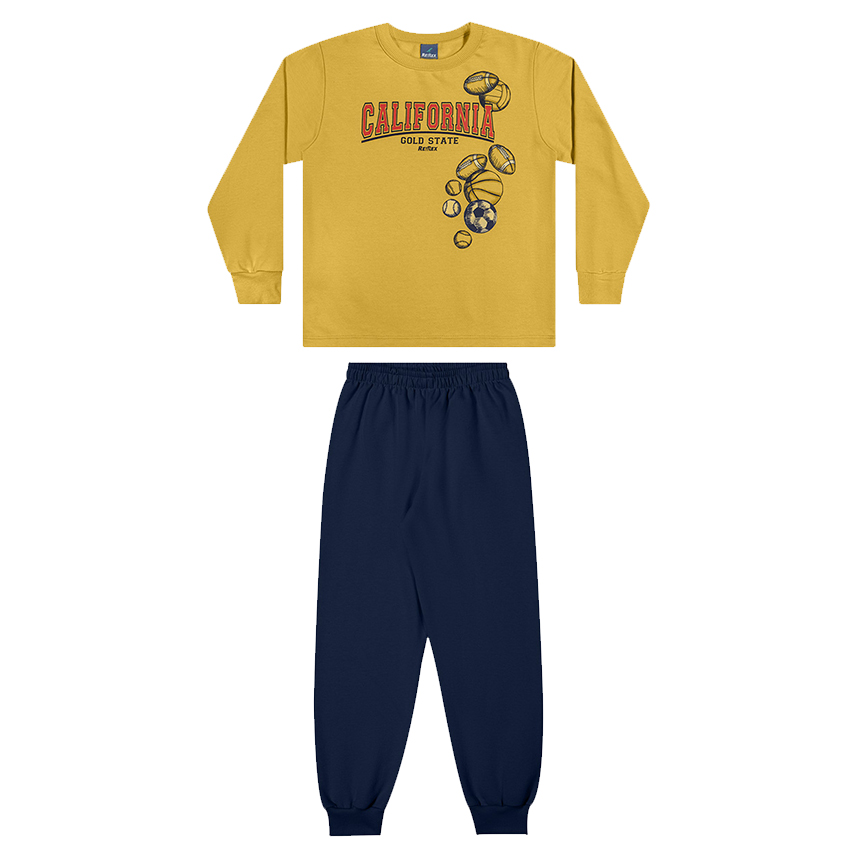Conjunto Infantil Rei Rex Blusão Estampa California E Calça