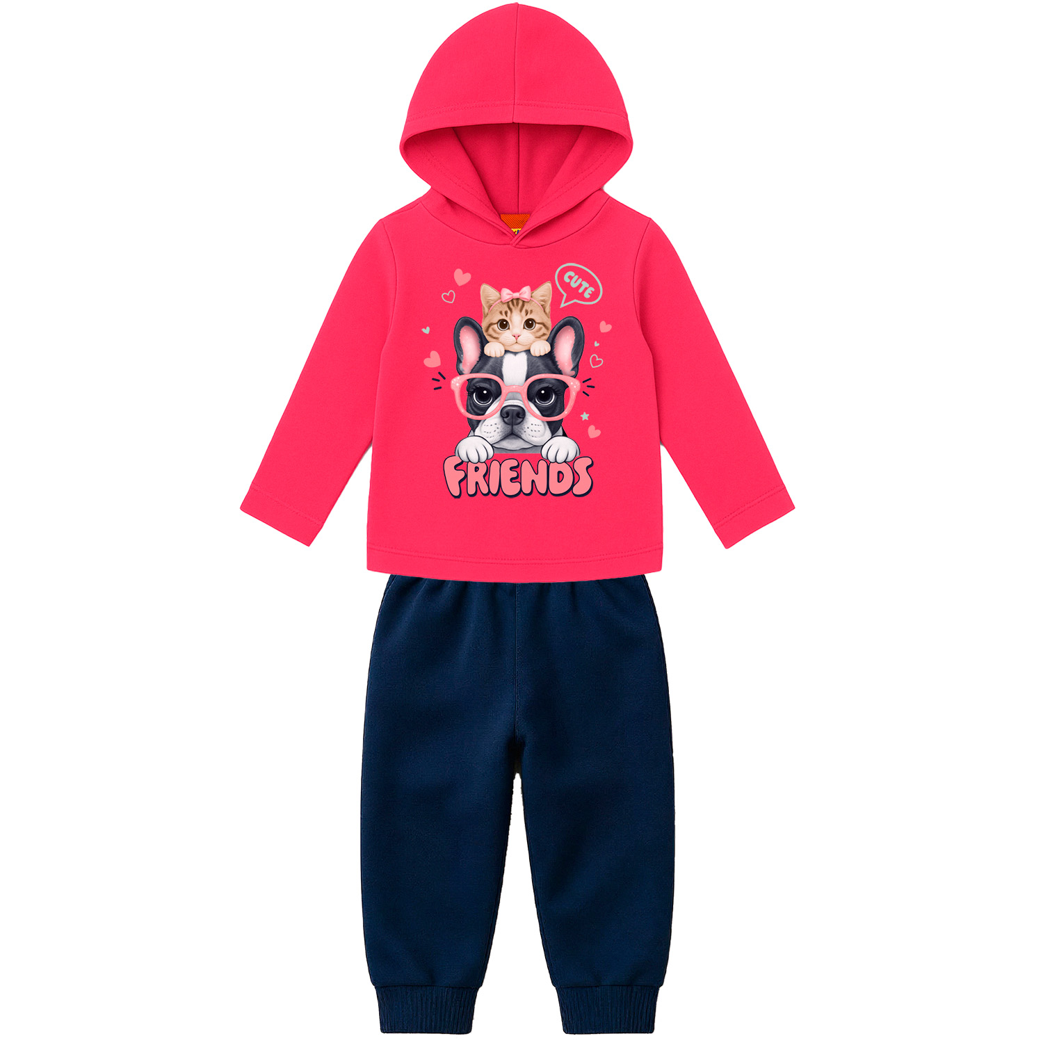 Conjunto Infantil Kyly Blusão Com Capuz E Calça Moletom