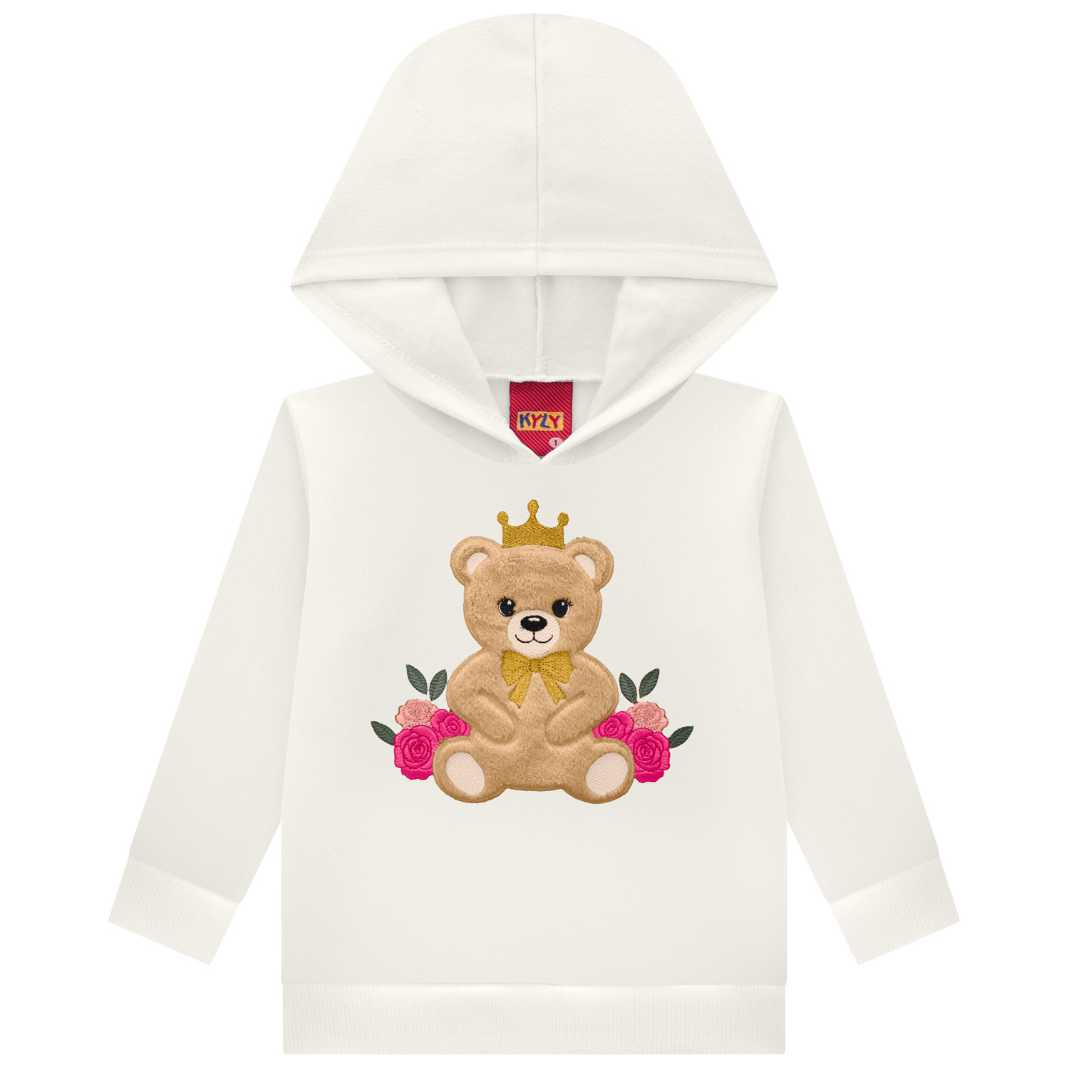 Conjunto Infantil Kyly Blusa Com Capuz E Calça Estampa Urso