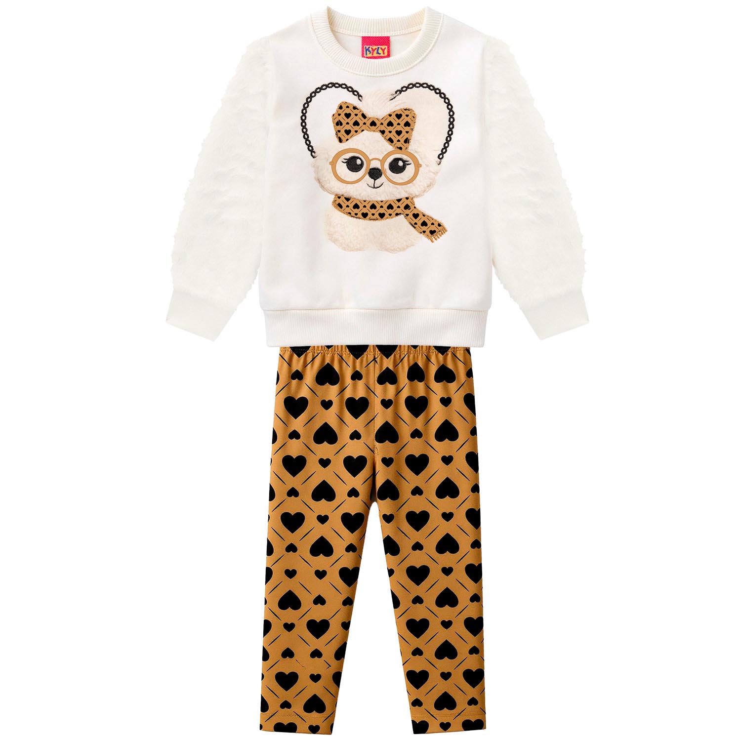 Conjunto Infantil Kyly Blusa Estampa Cachorro E Calça
