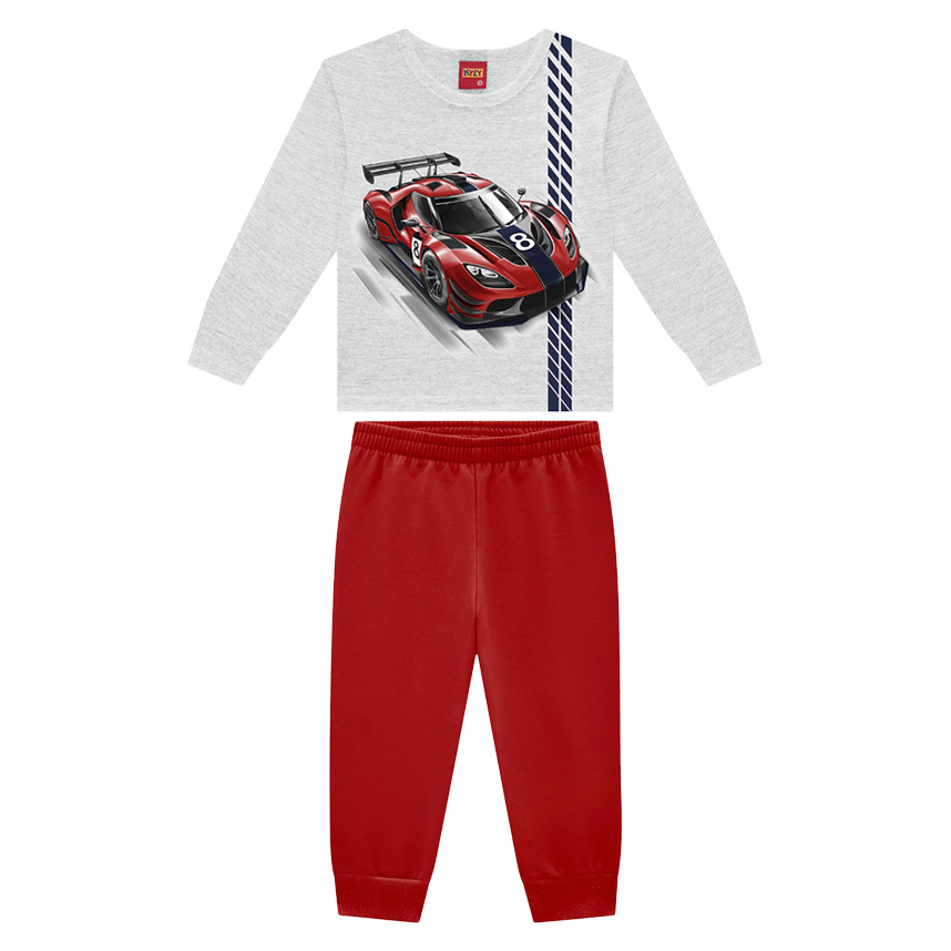 Conjunto Infantil Kyly Blusão Estampado E Calça Moletom