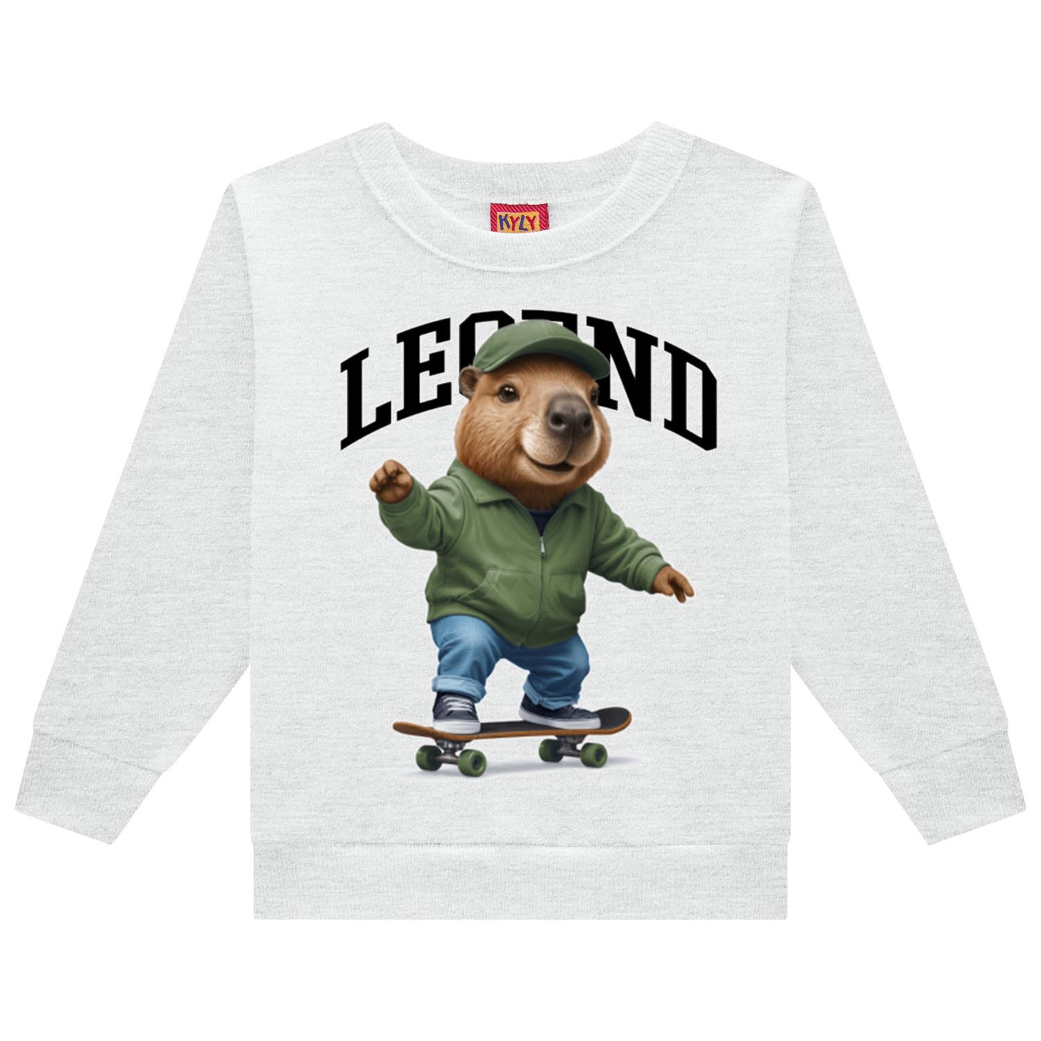 Conjunto Infantil Kyly Blusão Estampa Capivara Skate E Calça