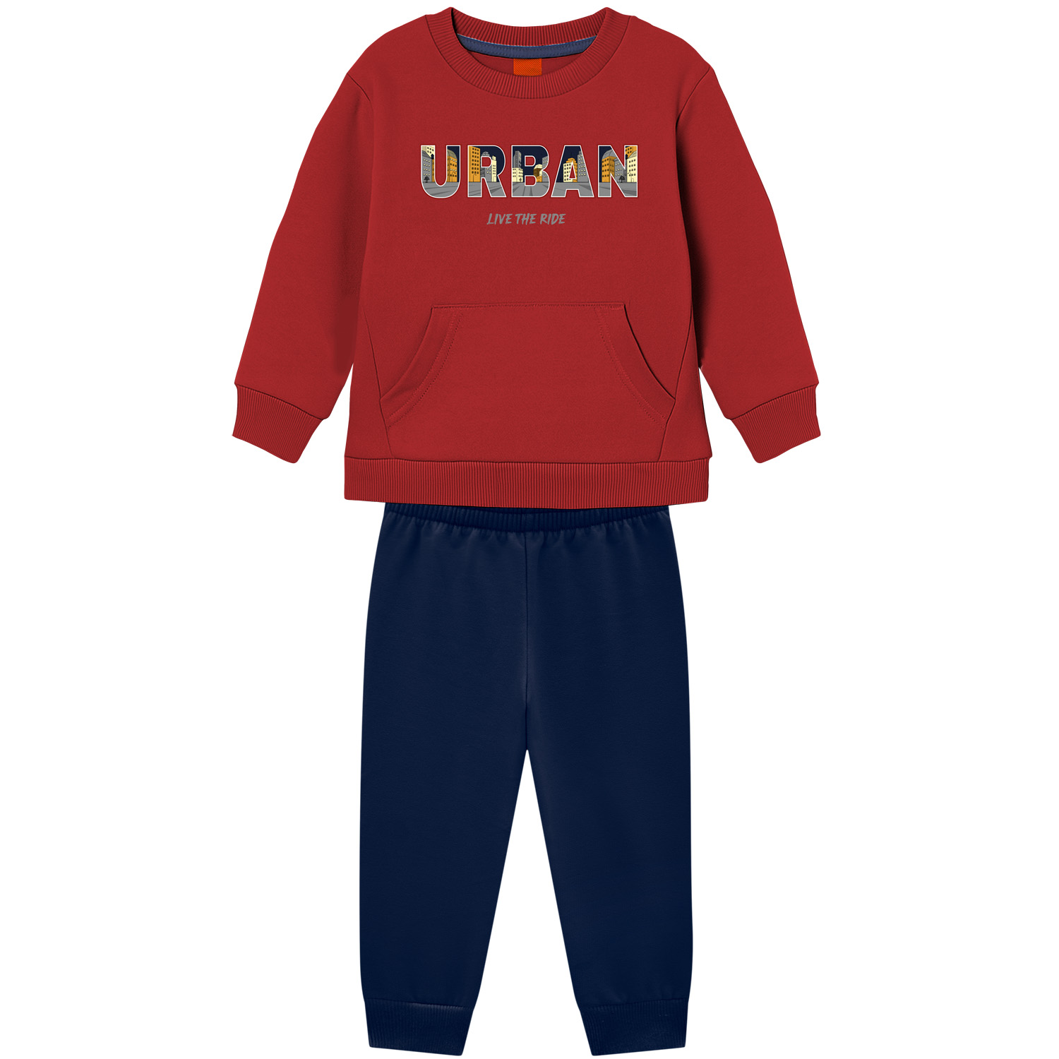 Conjunto Infantil Kyly Blusão Estampa Urban E Calça Moletom