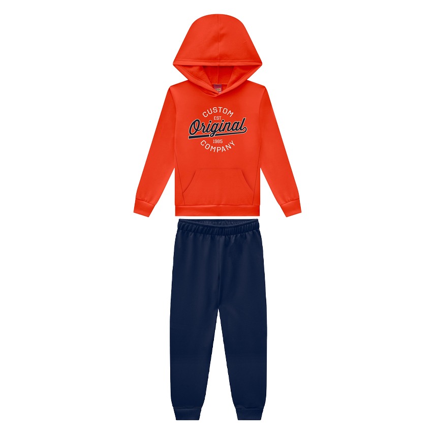 Conjunto Infantil Kyly Blusão Com Capuz E Calça Moletom