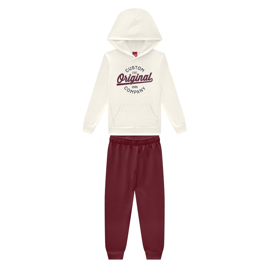 Conjunto Infantil Kyly Blusão Com Capuz E Calça Moletom