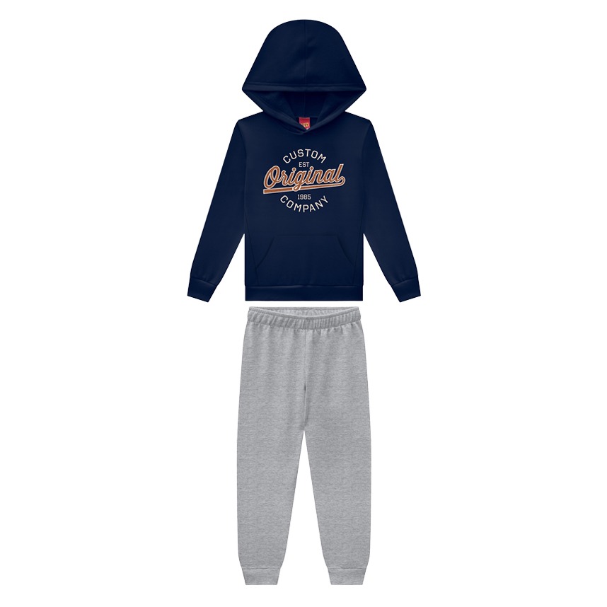 Conjunto Infantil Kyly Blusão Com Capuz E Calça Moletom