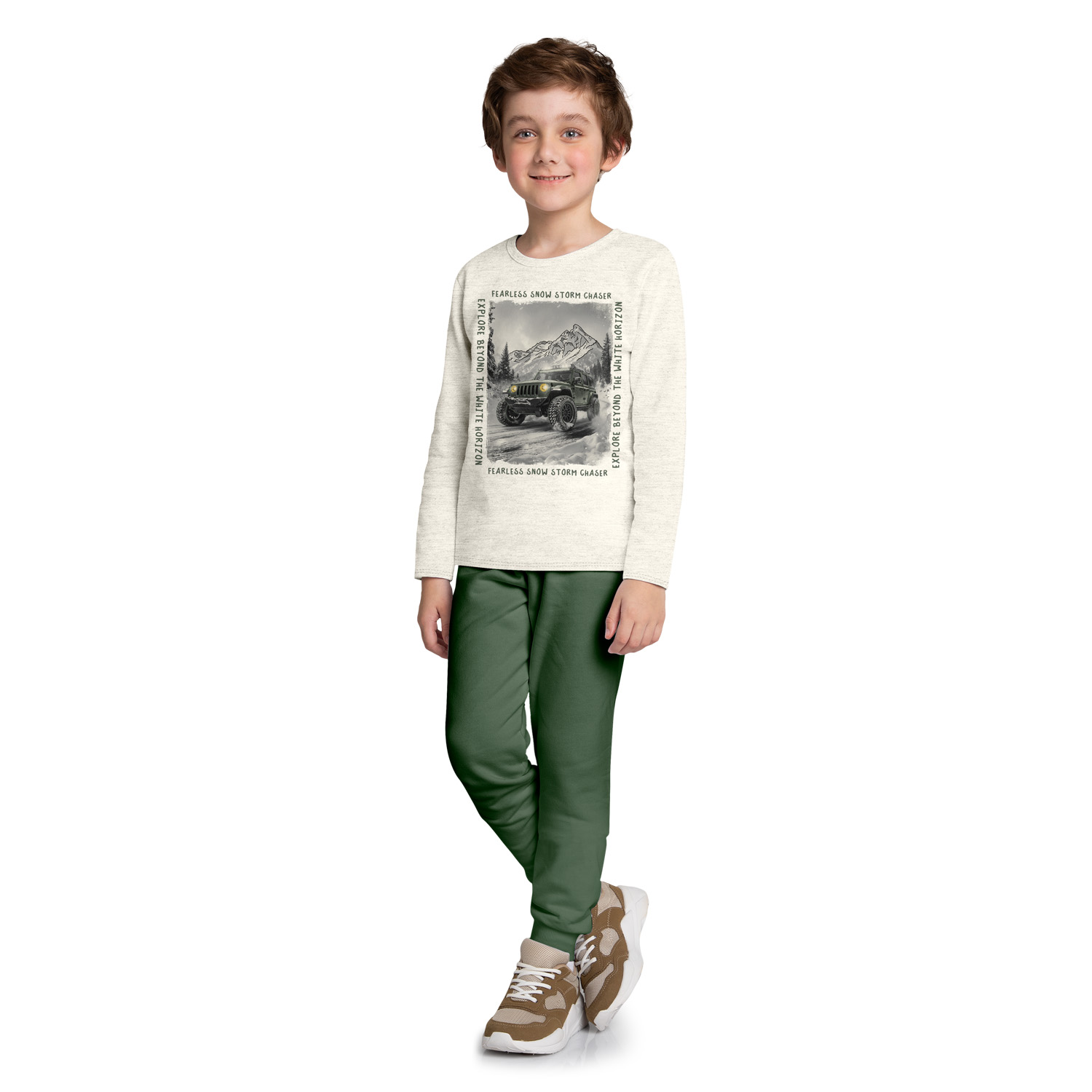 Conjunto Juvenil Kyly Blusão Estampado E Calça Em Moletom