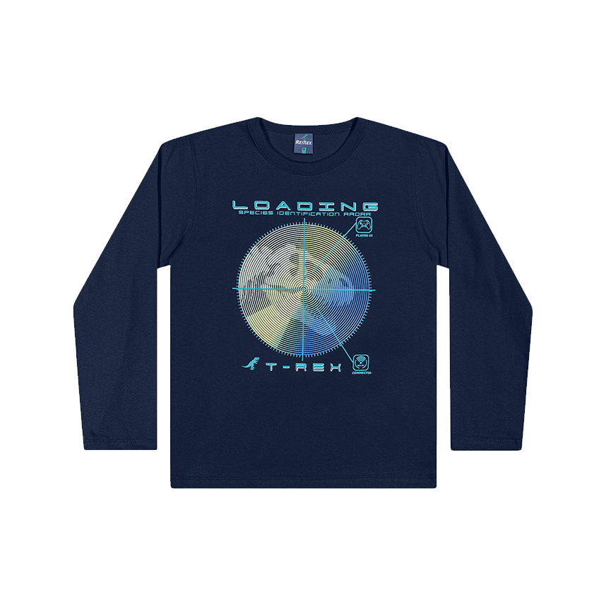 Camiseta Infantil Reirex Manga Longa Estampa Loading