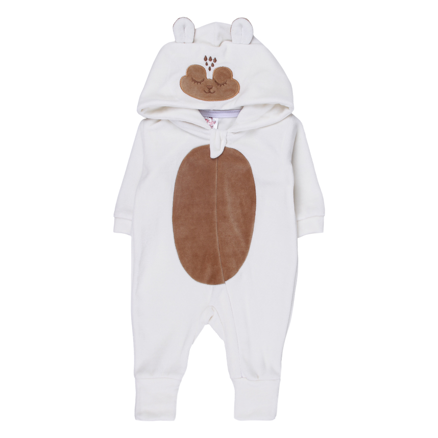 Macacão Longo Bebê Plush Baby Bee Bordado Carneirinho