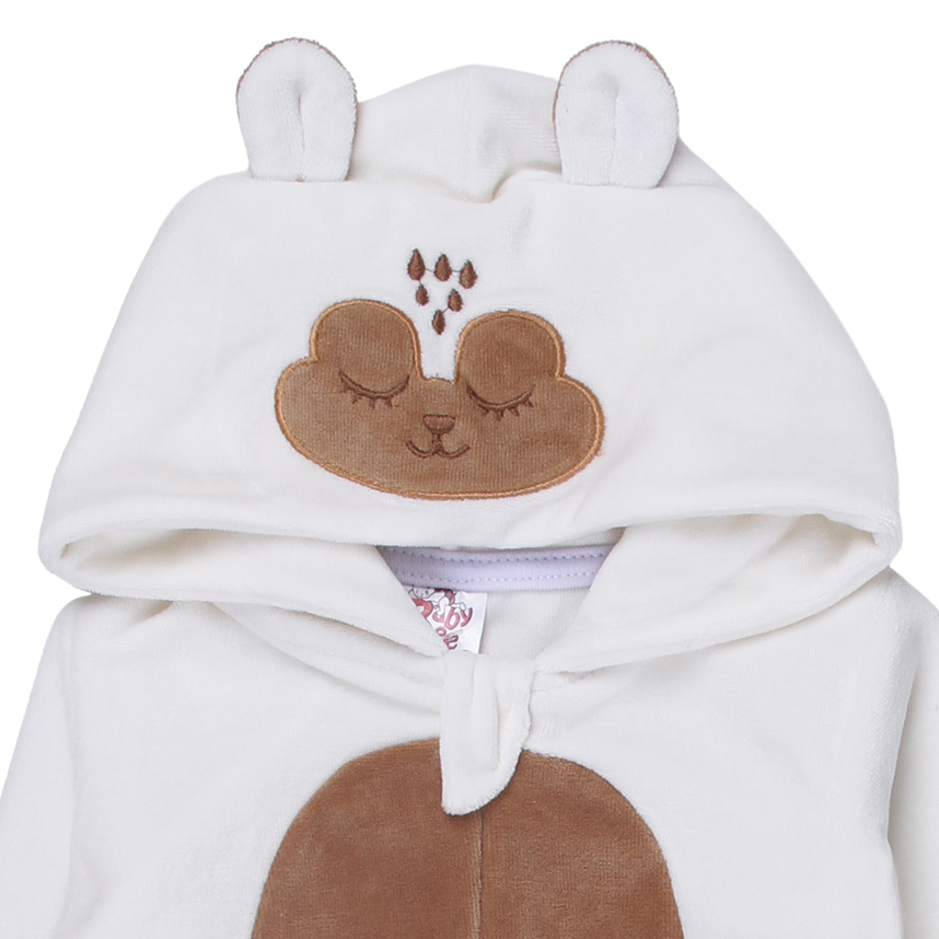 Macacão Longo Bebê Plush Baby Bee Bordado Carneirinho