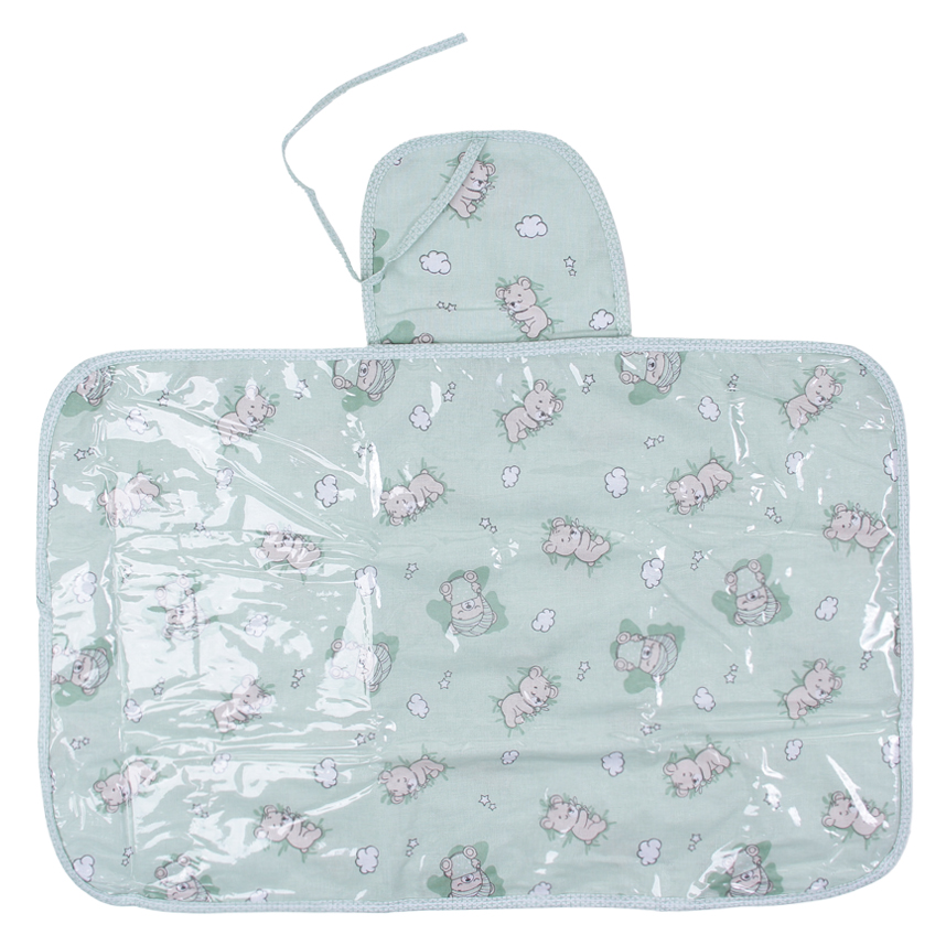 Trocador Portátil Bebê Pixuxu Estampa Urso Verde