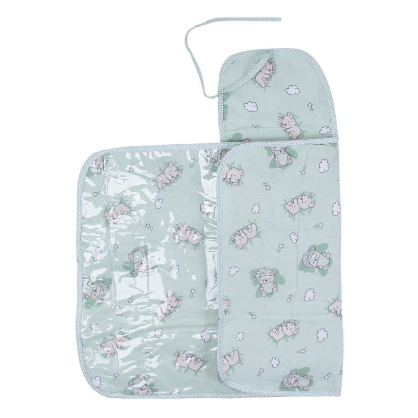 Trocador Portátil Bebê Pixuxu Estampa Urso Verde