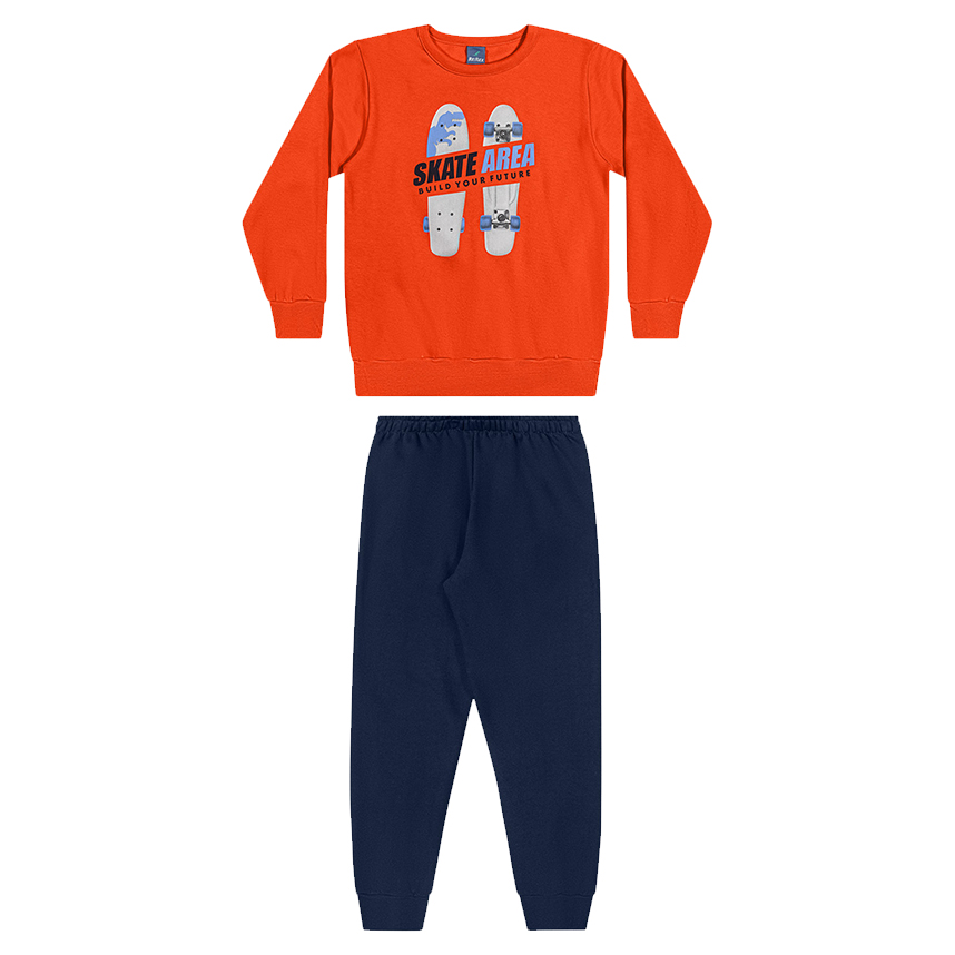 Conjunto Juvenil Reirex Blusão Estampa Skate E Calça