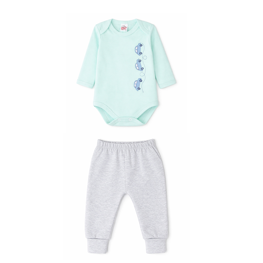 Conjunto Bebê Baby Bee Body Bordado Carro E Avião E Mijão