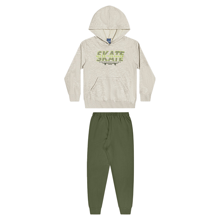 Conjunto Juvenil Reirex Blusão Estampa Skate e Calça