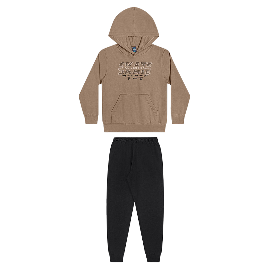 Conjunto Juvenil Reirex Blusão Estampa Skate e Calça