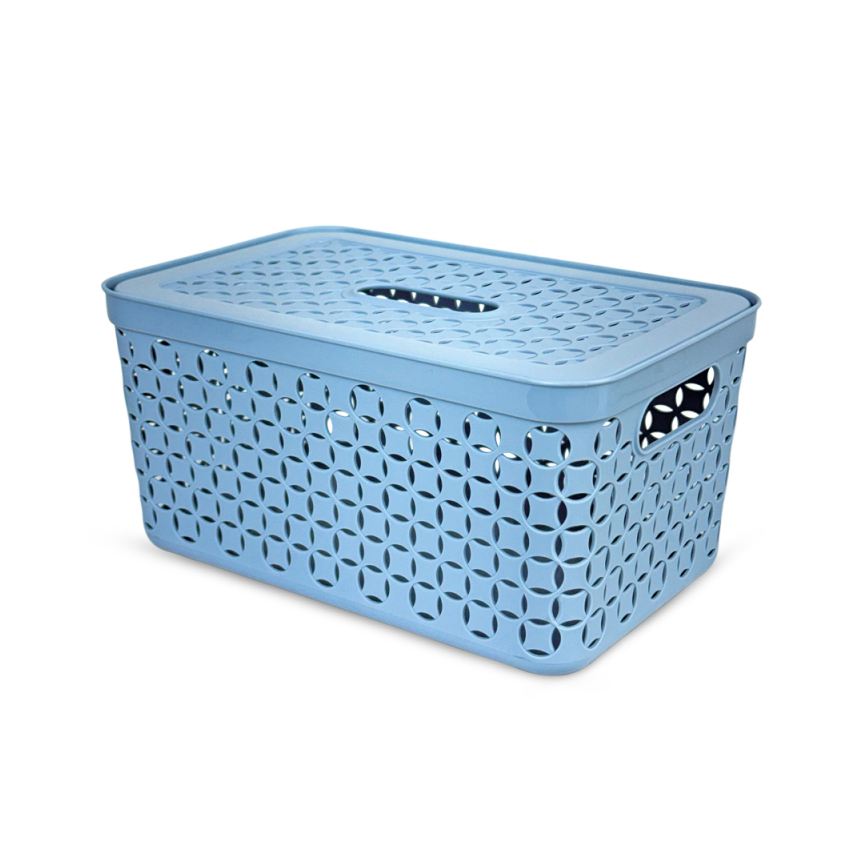 Caixa Organizadora Cajovil Tramada Azul 4 Litros