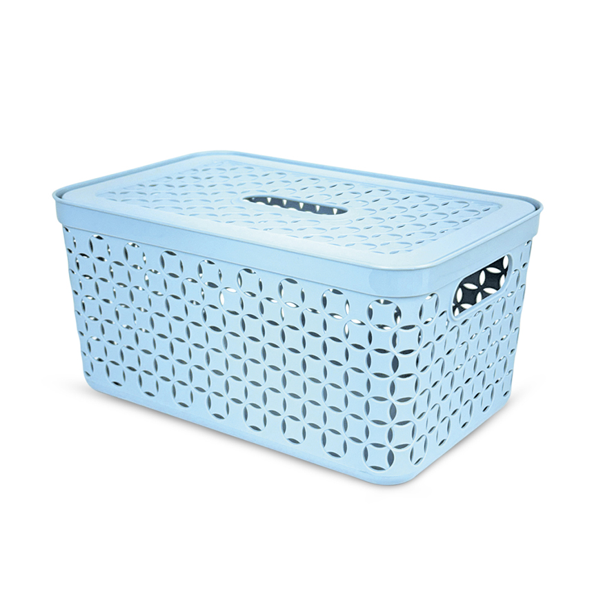 Caixa Organizadora Cajovil Tramada Azul 4 Litros