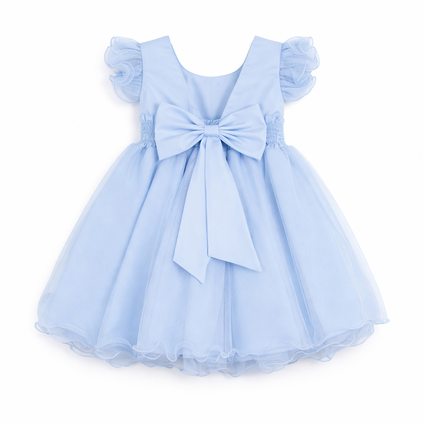 Vestido Infantil Nelu Pala Bordada Saia Godê Aplique Laços