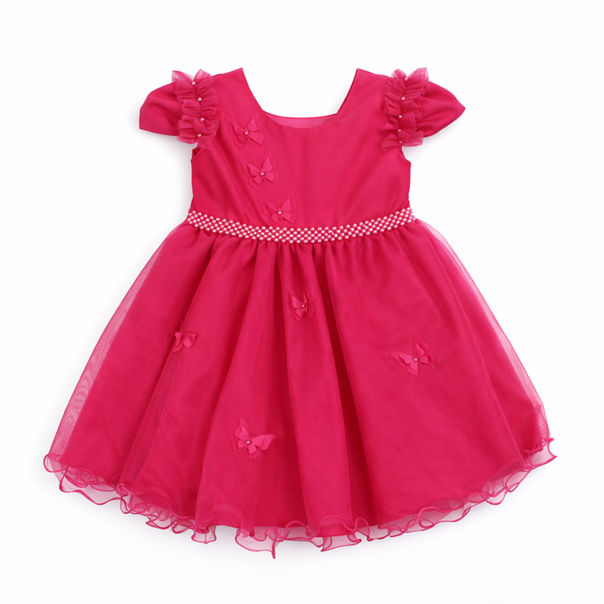 Vestido Infantil Nelu Aplique Borboletas Saia Tule