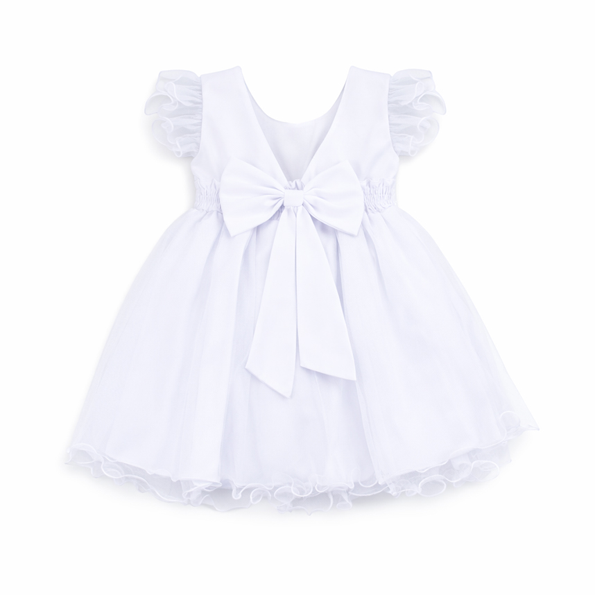 Vestido Infantil Nelu Pala Bordada Saia Godê Aplique Laços