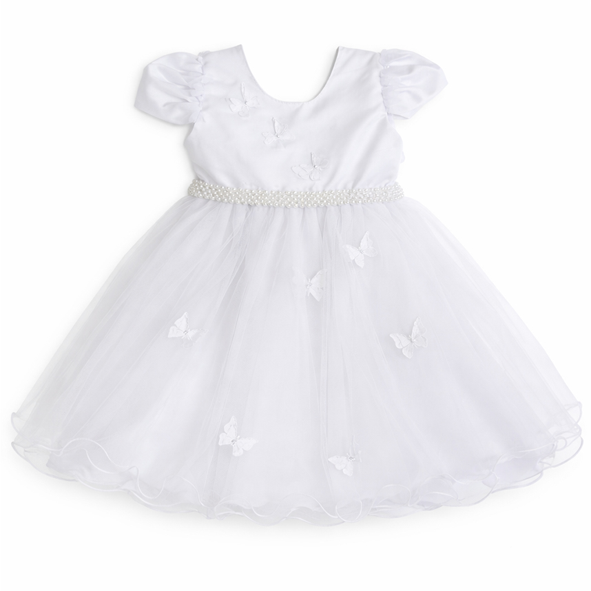 Vestido Infantil Nelu Aplique Borboletas Saia Tule