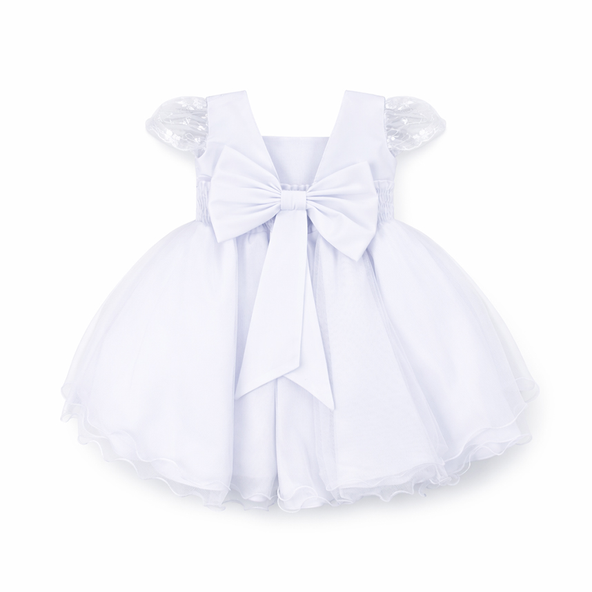 Vestido Bebê Nelu Pala Bordada E Saia Godê